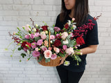 Wild Rose Flower Basket - BK063