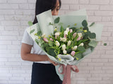 Pink & White Tulip Hand Bouquet - BQ751