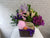 pureseed fr175 + 5 Matthiolas , 2 Hydrangeas, 12 Eustomas, 10 Orchids and Fresh Fruits + fruit & flower basket