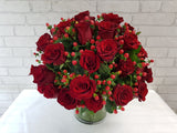 Red Rose Fire Floral Vase - VS092
