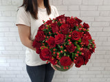 Red Rose Fire Floral Vase - VS092
