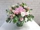 pureseed vs091 _ roses, hydrangeas, eustomas, silver leaves + vase arrangement