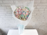 Rainbow Baby Breath Rose Hand Bouquet - BQ762