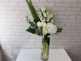 Pearl Perfection Hydrangeas & Rose Vase - VS100