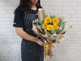 Marigold Gerbera Hand Bouquet - BQ770