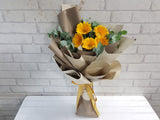 Marigold Gerbera Hand Bouquet - BQ770