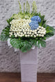 pureseed sy198 + Hydrangeas, Gerberas, Ping Pong, Orchids, and Tuberose + sympathy stand