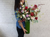 Elegant Rose & Eustomas Mix Tall Vase - VS096