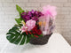pureseed fr185 + Hydrangeas, Roses,  Orchids, Lilies, , Red Berries and Fresh Fruits + fruits and flower flower arrangement 