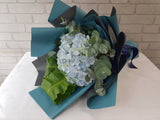pureseed BQ798 + Hydrangeas and Eucalyptus Leaves + hand bouquet