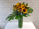 pureseed VS107 + Sunflowers, Silver Dollar leaves and Eucalyptus Berry + vase arrangement