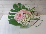 Pink Hydrangea & Baby Breath Vase - VS111