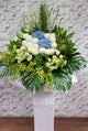 pureseed sy205 + Hydrangeas, Eustomas, Orchids,  Chrysanthemum and Tuberoses + sympathy stand
