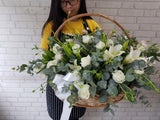 Delight Lily Rose Flower Basket - BK963
