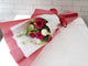 pureseed bq809 +  Gerberas, Ping Pong flowers, Lace Flower and Red Berries + hand bouquet
