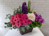 Orchid & Matthiola Flower Basket - BK141