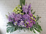 Purple Hydrangea Matthiola Flower Basket - BK132