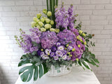 Purple Hydrangea Matthiola Flower Basket - BK132