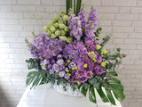 Purple Hydrangea Matthiola Flower Basket - BK132