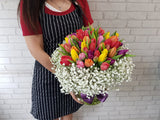 Colorful Tulip in Vase - VS114