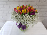 Colorful Tulip in Vase - VS114