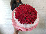 Lacy 99 Red Rose Hand Bouquet - BQ814
