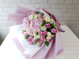 Mix Tulip & Hydrangeas Bouquet - BQ816