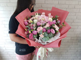 Gorgeous Pink Theme Hand Bouquet - BQ815