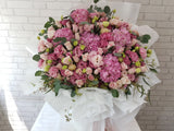 Hue Pink Hydrangeas Standing Bouquet - BK150