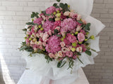 Hue Pink Hydrangeas Standing Bouquet - BK150