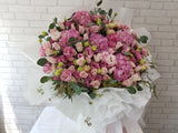 Hue Pink Hydrangeas Standing Bouquet - BK150