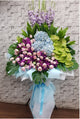 pureseed sy215 +Hydrangeas, Roses, Orchids, Anthurium and Matthiolas + sympathy stand