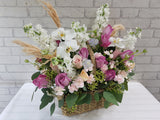 Phalaenopsis Orchids Rose Flower Basket - BK126