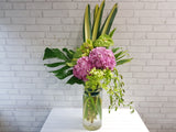 Elegant Hydrangeas & Anthurium Tall Vase - VS119