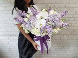 Purple Splendor Hydrangeas & Rose Flower Box - BK169