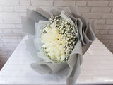 White Rose & Baby Breath Hand Bouquet- BQ826