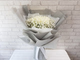 White Rose & Baby Breath Hand Bouquet- BQ826