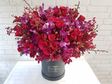 Red Rose Mokara Orchid Flower Box - BK163