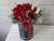 pure seed bk827 red roses + berries + silver leaves flower box