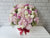 pure seed bk835 20 white & purple roses + pink hydrangeas + caspias flower box