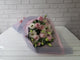 pure seed bq346 light pink roses & white eustomas hand bouquet