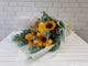 pure seed bq592 yellow roses + sunflowers + eucalyptus leaves hand bouquet