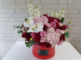 Crimson Rose & Hydrangea Flower Box - BK977