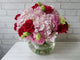 Hydrangeas & Rose Glass Vase - VS053