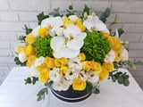 Yellow Rose & Phalaenopsis Box - BK973