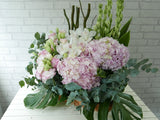 Hydrangeas & Tuberose Flower Basket - BK336