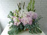 Hydrangeas & Tuberose Flower Basket - BK336