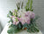 pure seed bk336 pastel colored hydrangeas + tuberoses + eustomas + cymbidiums flower basket