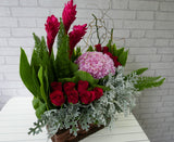 Stunning Rose & Ginger Flower Basket - BK515