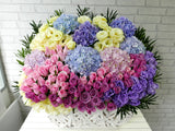 Sumptuous  Colorful Hydrangea Basket - BK519